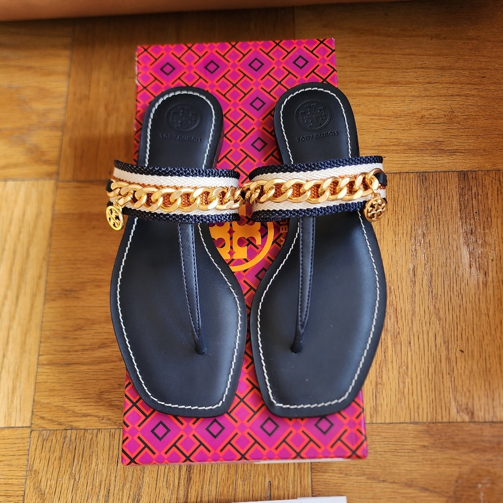 NEW! Tory Burch Mini Benton Chain Band Sandals